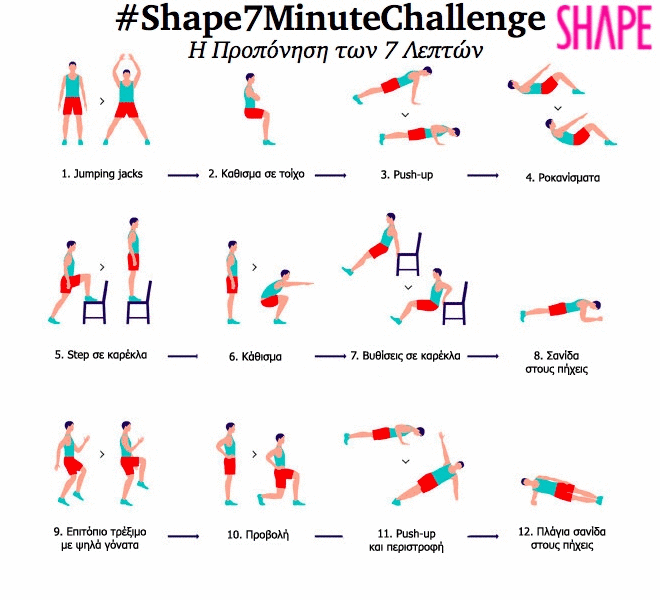 #Shape7MinuteChallenge: Η ομάδα του Shape κάνει την «Προπόνηση των 7 λεπτών» για 1 μήνα! Εσύ; - εικόνα 1
