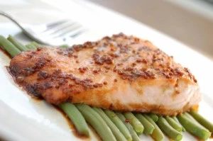 Σολωμός + μουστάρδα + μέλι