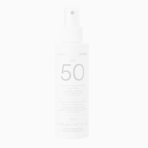 Yoghurt Sunscreen Spray Emulsion Face & Body Spf50 for Sensitive Skin, KORRES