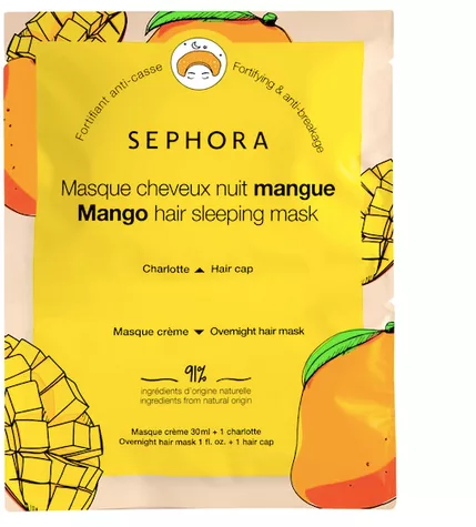 Overnight hair mask Cream mask and cap (mango), Sephora Collection