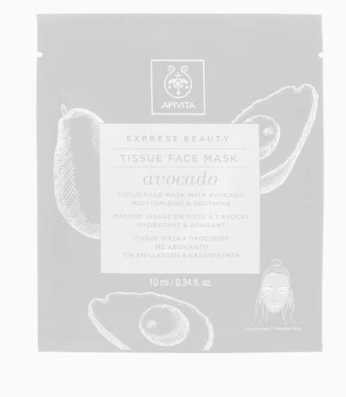Apivita Express Beauty Tissue Μάσκα Προσώπου για Ενυδάτωση & Καταπράυνση με Αβοκάντο