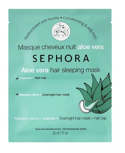 Overnight hair mask Cream mask and cap (aloe vera), Sephora Collection