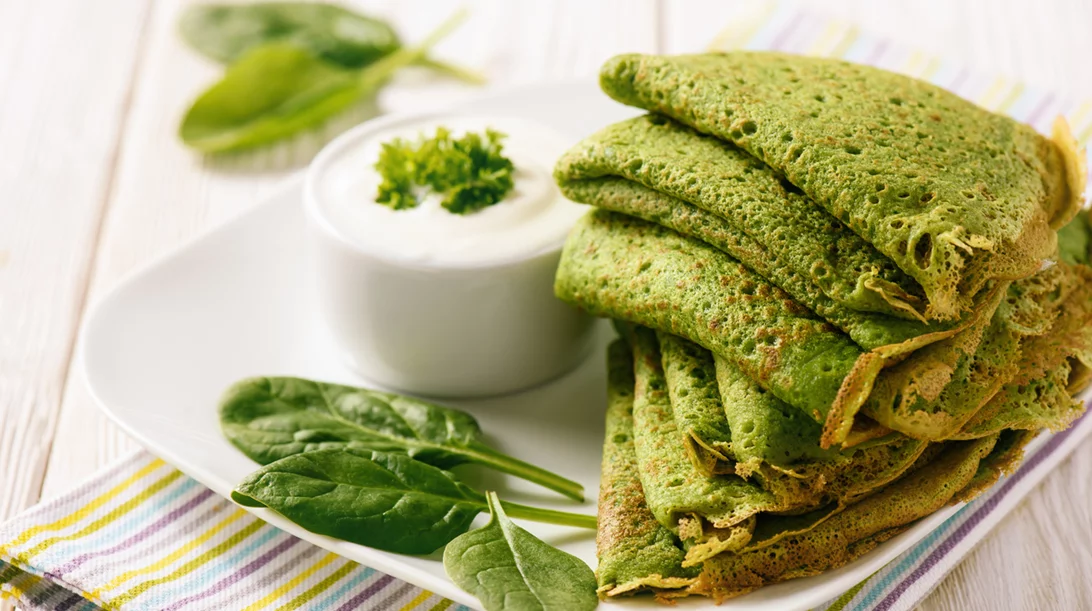 Κρέπες με σπανάκι και βρώμη