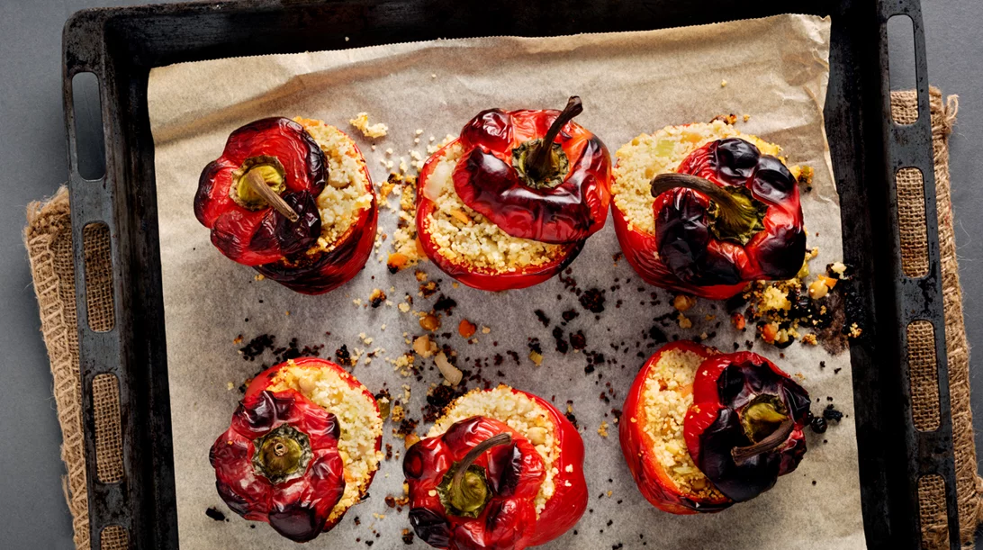 Συνταγή για πιπεριές γεμιστές με πλιγούρι (μόνο 300 θερμίδες)