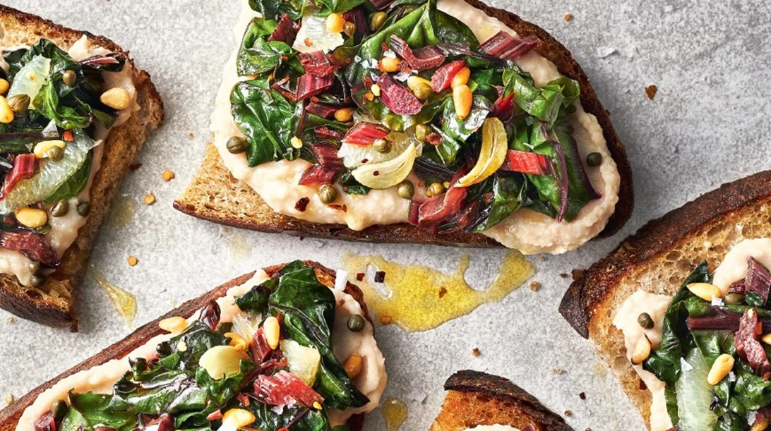 Συνταγή για σέσκουλα με πουρέ μουστάρδας και φασολιών