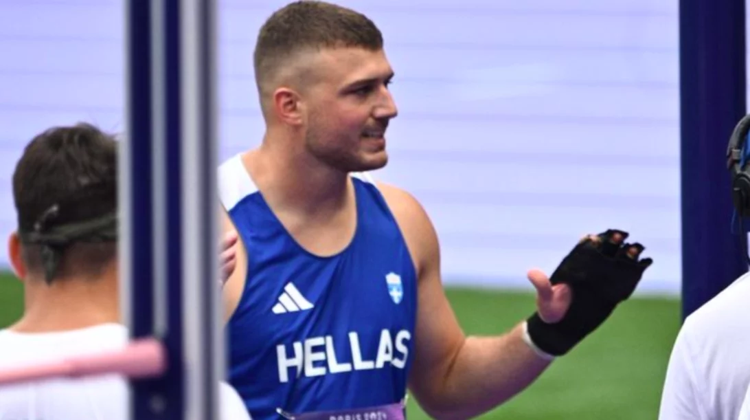 O Χρήστος Φραντζεσκάκης στον τελικό Σφυροβολίας των Ολυμπιακών Αγώνων