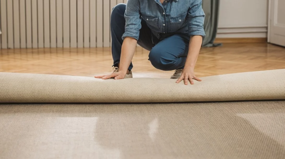 Το κόλπο για να μη γεμίσει το σπίτι σκόνη όταν μαζεύεις τα χαλιά