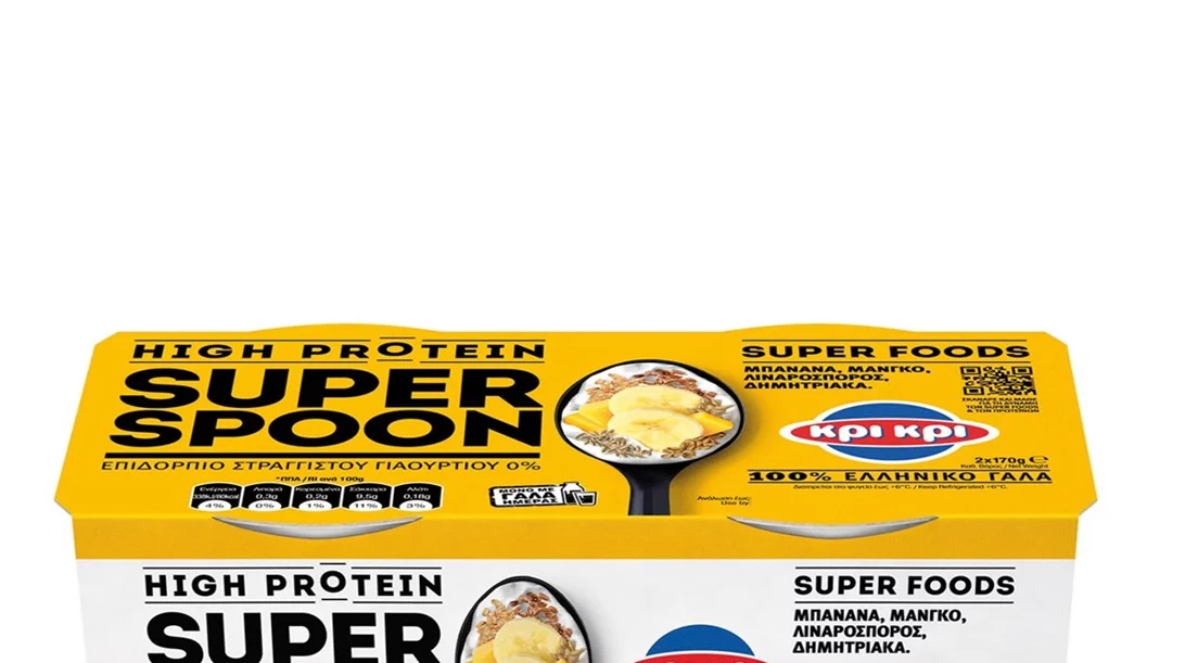 Νέο Κρι Κρι Super Spoon με μπανάνα, μάνγκο, λιναρόσπορο και δημητριακά