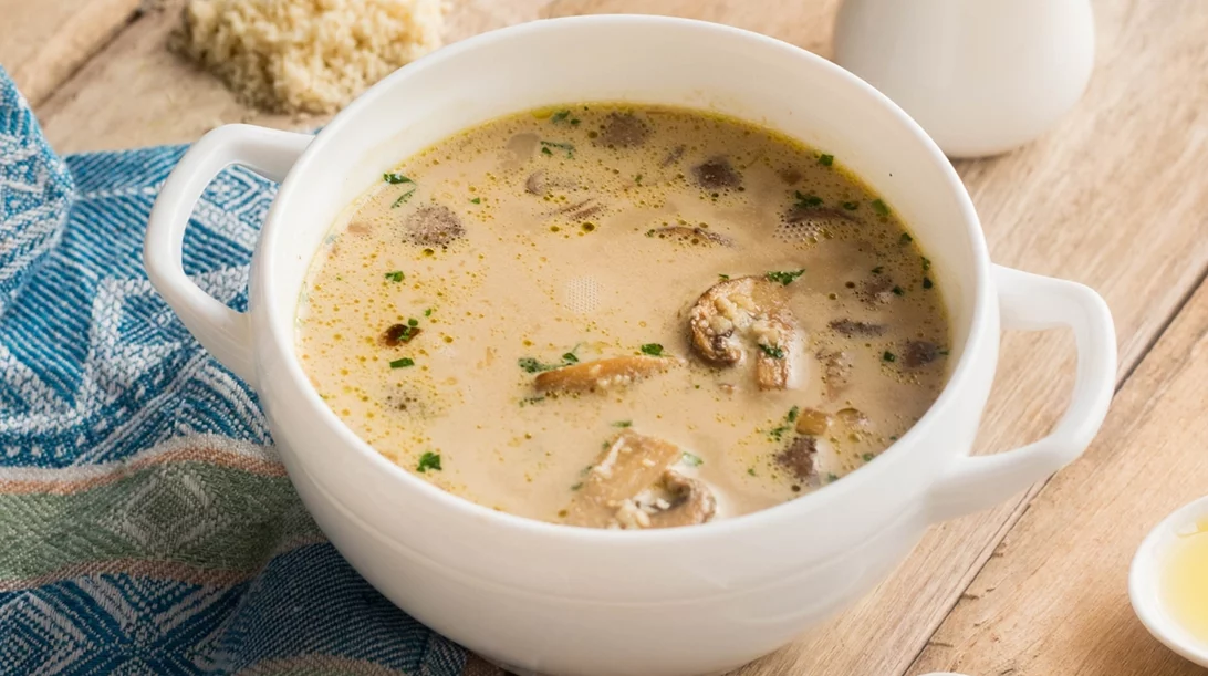 Η πιο κρεμώδης Alfredo μανιταρόσουπα χωρίς κρέμα γάλακτoς - μόνο 200 θερμίδες