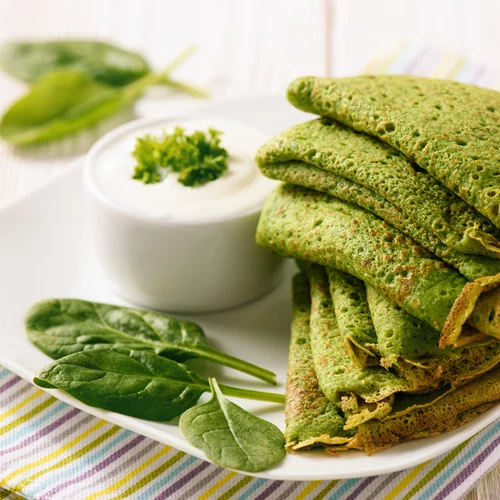 Κρέπες με σπανάκι και βρώμη