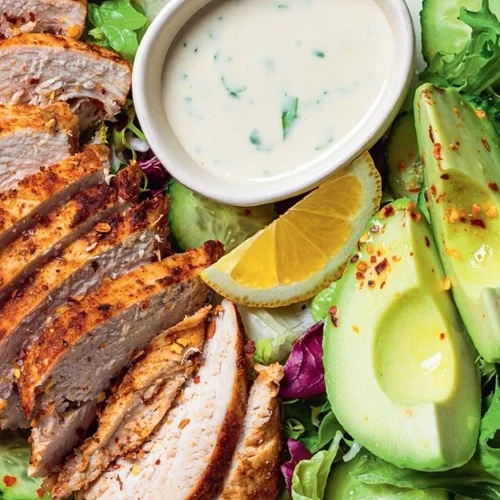 Σαλάτα με κοτόπουλο και αβοκάντο (μπορείς να την καταναλώσεις και ως κυρίως γεύμα)