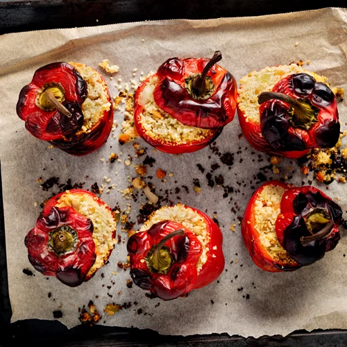 Συνταγή για πιπεριές γεμιστές με πλιγούρι (μόνο 300 θερμίδες)