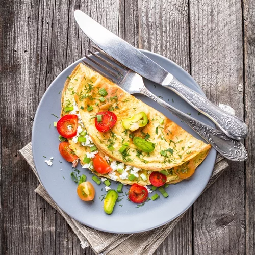 Ομελέτα με τυρί & πολύχρωμα λαχανικά