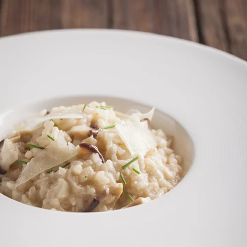 Ριζότο με καπνιστή πέστροφα