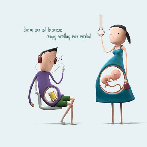 Παραχώρησε τη θέση σου σε μια έγκυο: οι έξυπνες αφίσες ενημέρωσης!