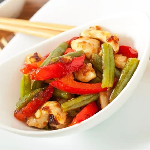 Γλυκόξινο κοτόπουλο με ρύζι μπασμάτι της δίαιτας