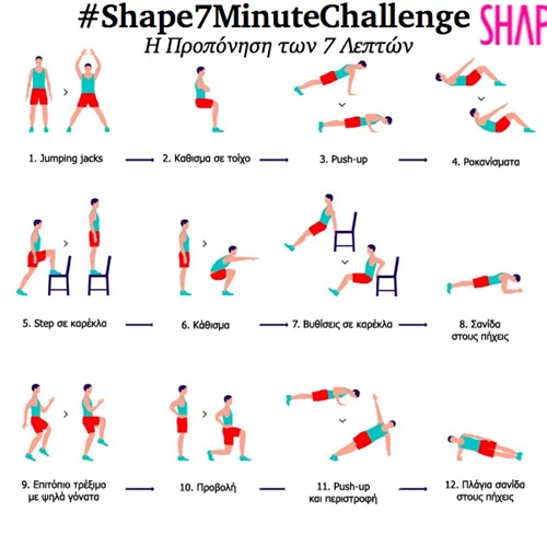 #Shape7MinuteChallenge: Η ομάδα του Shape κάνει την «Προπόνηση των 7 λεπτών» για 1 μήνα! Εσύ;