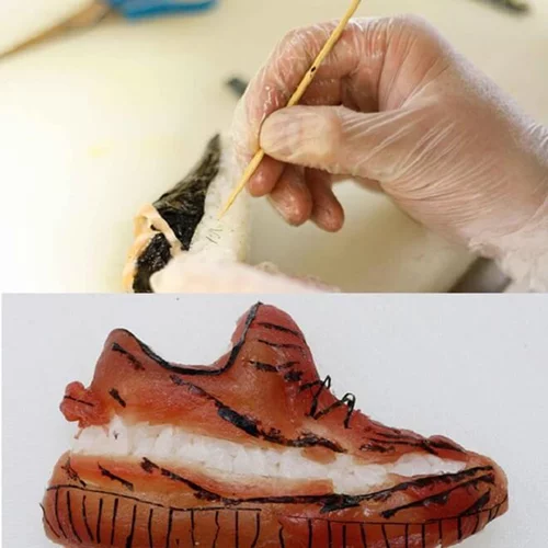 Είδες το Shoe-shi; Σολομός και σούσι σε αθλητικά παπούτσια! Ναι, υπάρχει και είναι τέχνη στο Instagram φυσικά