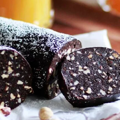 Μωσαϊκό: Vegan κορμός σοκολάτας με χουρμάδες