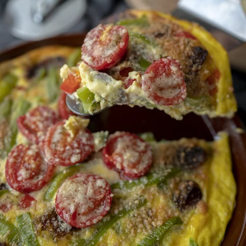 Ομελέτα με γεύση πίτσα: Mια απόλαυση χωρίς υδατάνθρακες