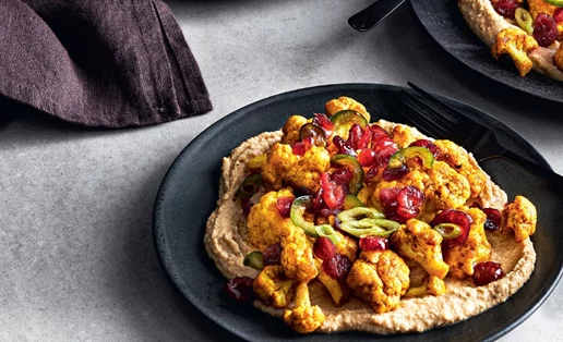 Συνταγή για κουνουπίδι με χούμους κόκκινης φακής