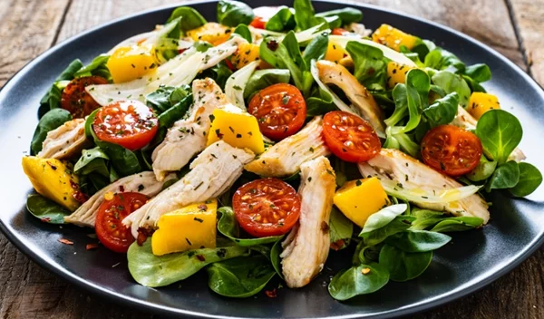 Η καλοκαιρινή σαλάτα με κοτόπουλο και λεμόνι είναι ιδανική για το γραφείο