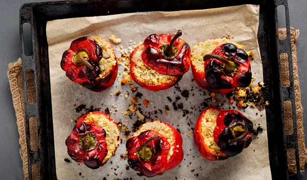 Συνταγή για πιπεριές γεμιστές με πλιγούρι (μόνο 300 θερμίδες)