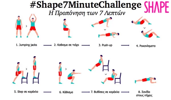#Shape7MinuteChallenge: Η ομάδα του Shape κάνει την «Προπόνηση των 7 λεπτών» για 1 μήνα! Εσύ;