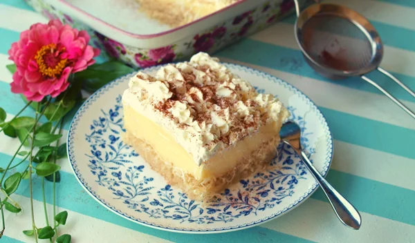 Παραδοσιακό εκμέκ κανταΐφι για το κυριακάτικο πασχαλινό τραπέζι