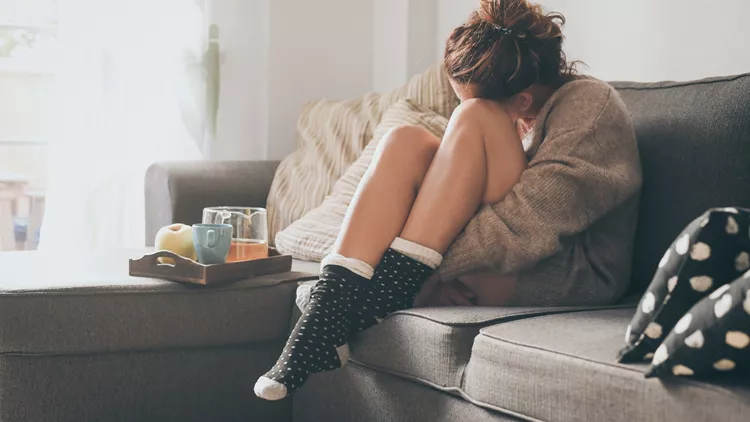 woman sleeping socks