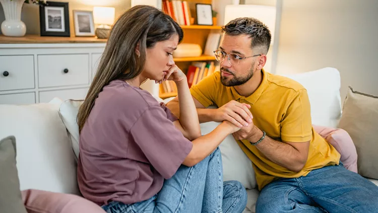 anxious couple