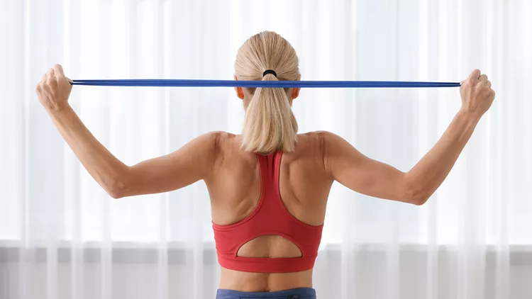 back exercises with elastic band