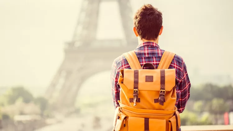 τουρίστας Παρίσι ταξίδι εξωτερικό άντρας αγορι