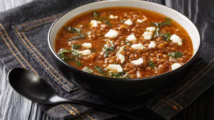 lentils with feta cheese