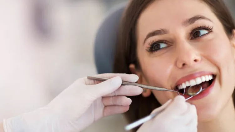 Woman at dentist