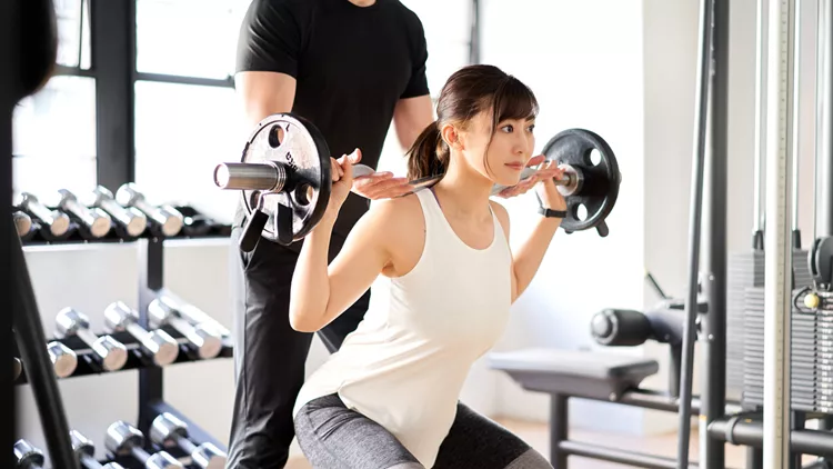 woman training