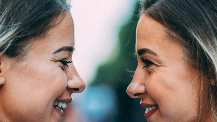 twins-standing-face-to-face-picture-id829345972