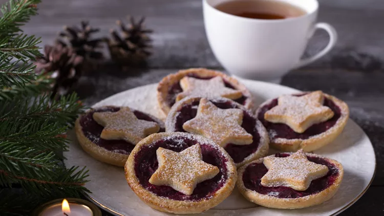 Christmas holiday cookies with cranberry jam