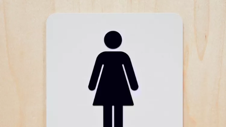 rectangular-sign-for-a-womens-restroom-picture-id182809259