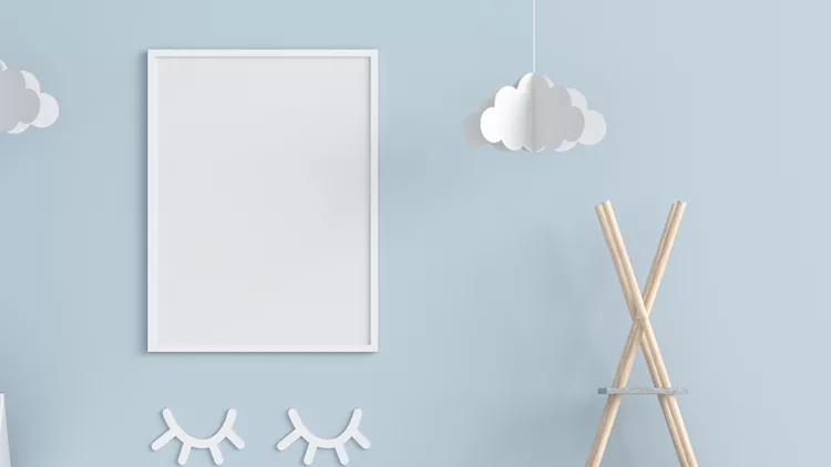 blank-photo-frame-for-mockup-in-blue-child-room-3d-rendering-picture-id1212801469