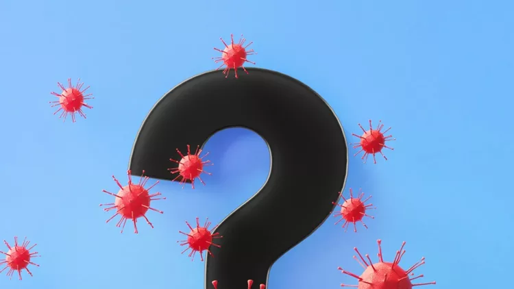 question-mark-symbol-surrounded-by-red-viruses-on-blue-background-picture-id1214140548