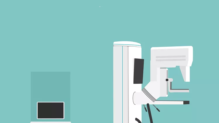 Mammography Machine Vector Illustration. Woman s Diagnostics and Health concept.