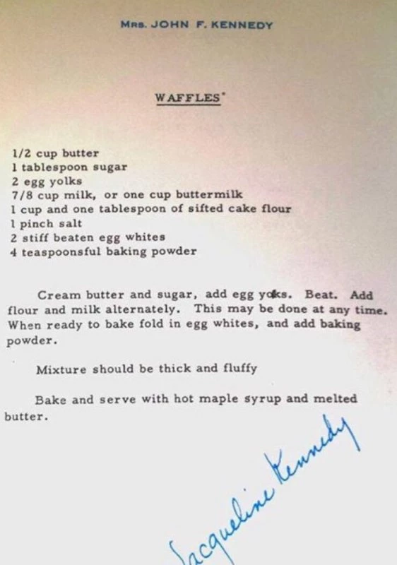 Η μυστική συνταγή για βάφλες της Τζάκι Κένεντι που λάτρευε ο πρόεδρος των ΗΠΑ - εικόνα 1